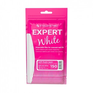 Сменные белые файлы для пилки полумесяц на мягкой основе 150 грит STALEKS PRO EXPERT 40 30 шт